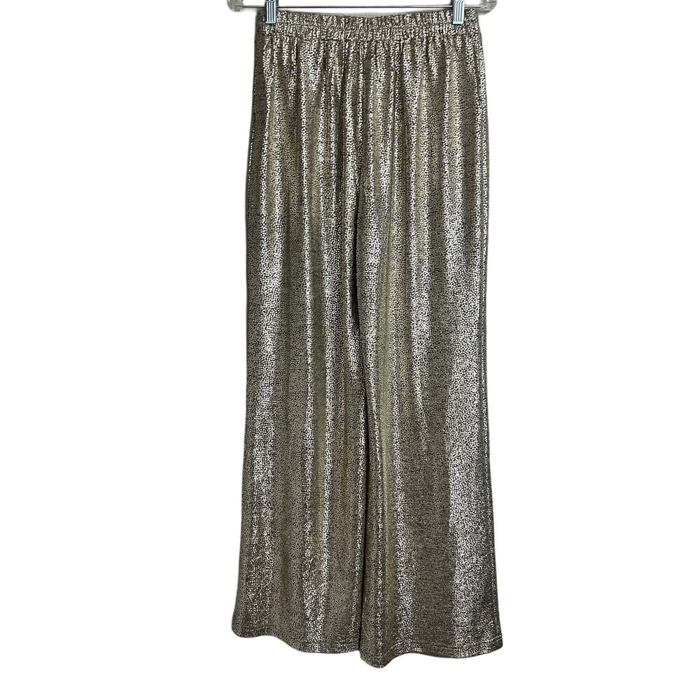 Skies Are Blue Gold Wide Leg Pants Small NWT